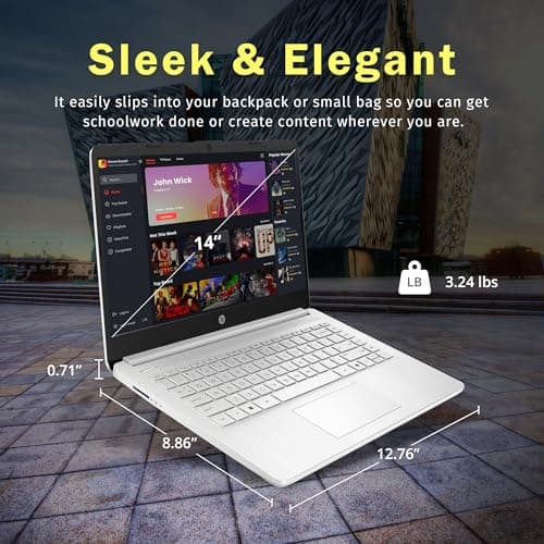 HP Stream 14" HD BrightView Laptop, Intel Celeron N150, 16GB RAM, 288GB Storage (128GB eMMC + 160GB Docking Station Set), Intel UHD Graphics, 720p Webcam, Wi-Fi, 1 Year Office 365, Win 11 S, Silver - Image 7