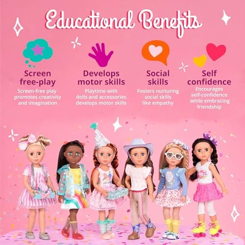 Glitter Girls – 14-Inch Fashion Doll – Brown Hair & Blue Eyes – Pink Dress, Glittery Shoes & Hairbow – Dolls for Girls 3+ Years – Bluebell - Image 5