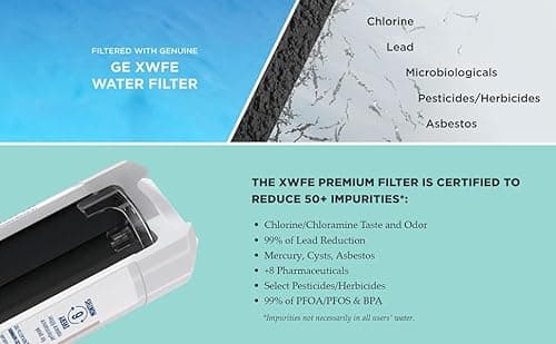 GE XWFE Refrigerator Water Filter, Genuine Replacement Filter, Certified to Reduce Lead, Sulfur, and 50+ Other Impurities, Replace Every 6 Months for Best Results, Pack of 1 - Image 7