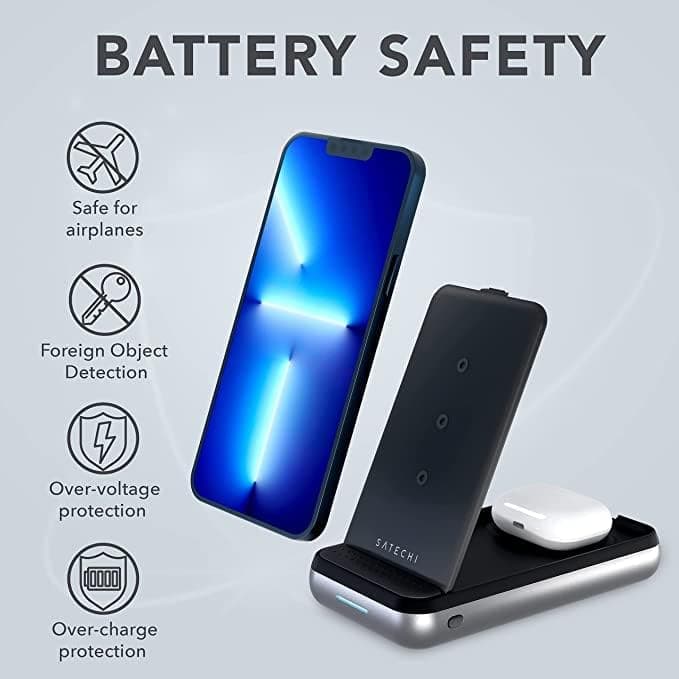 Satechi Duo Wireless Charger Stand & 10000 mAh Power Bank – Portable Charger Power Bank – 3 in 1 Wireless Charging Stand – for iPhone 17 to 12 Series, AirPods Pro/4/3, Apple Watch Series/Ultra/SE - Image 6