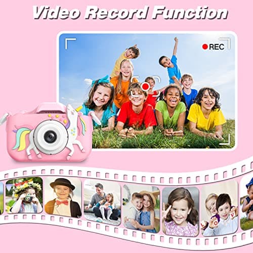 Goopow Kids Camera Toys for 3-8 Year Old Girls Boys,Children Digital Video Camcorder Camera with Cartoon Soft Cover, Best Chritmas Birthday Festival Gift for Kids - 32G SD Card Included - Image 5
