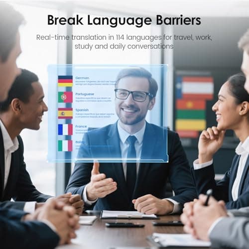 Emerhome Gen3 Smart Translation Glasses – Bluetooth Glasses with Dual Temples (Bluetooth+Standard), Real-Time AI Interpreter, Touch Control, Voice Assistant – Lightweight for Travel, Work, Business - Image 4