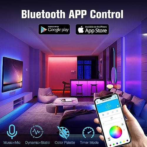 DAYBETTER LED Strip Lights 130ft Lights Strip for Bedroom, Desk, Indoor Room Bedroom Brithday Gifts RGB Decor with Remote and 24V Power Supply - Image 3