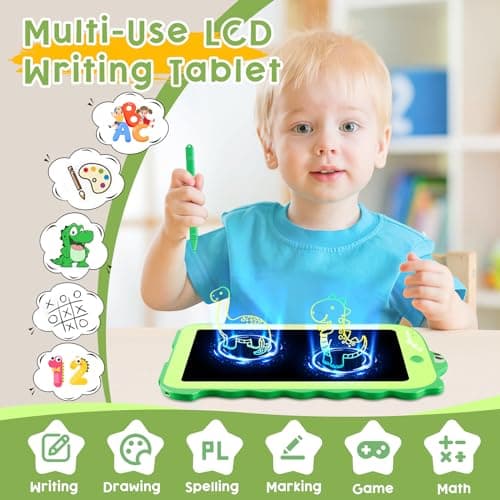 Teriph LCD Writing Tablet for Kids, Colorful Toddlers Toys Drawing Board, Educational Kid Toys, Doodle Pad Dinosaur Toys for 2 3 4 5 6 7 8 Year Old Boys Girls Birthday Party Christmas Gifts,8.5inch - Image 2