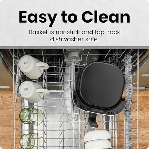 CHEFMAN 2 Qt Mini Air Fryer – Digital Space-Saving Compact Air Fryer with Nonstick and Dishwasher Safe Basket, Quick & Easy Meals in Minutes, Features Digital Timer and Shake Reminder – Black - Image 6