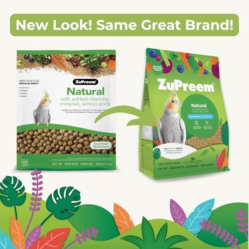 ZuPreem Natural Bird Pellets, Daily Bird Food for Cockatiel, Lovebird, Quaker, Small Conure, Lorikeet, Core Nutrition for Medium Birds, Added Vitamins, Cockatiel Pellets (M, 2.5 lbs) - Image 3