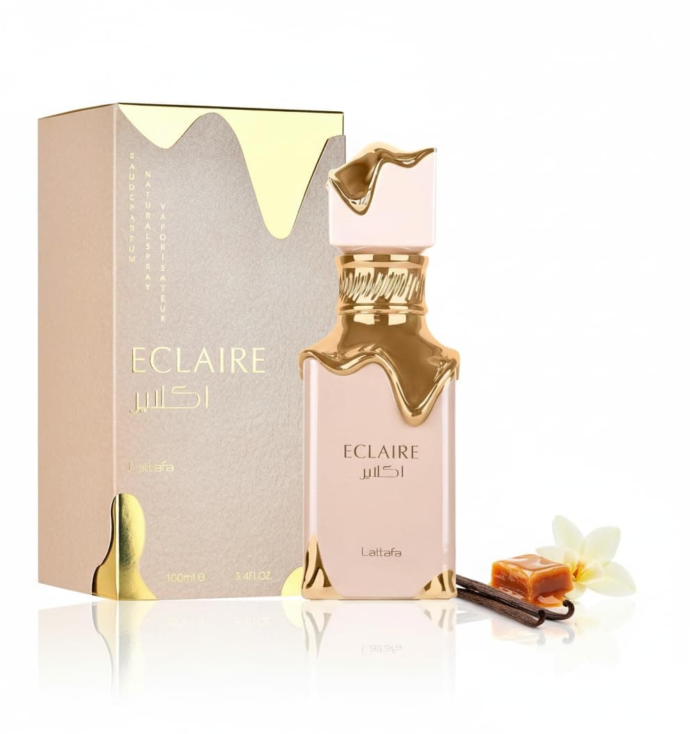 Lattafa Eclaire - Vanilla, Caramel, Sweet, Floral - Eau de Parfum Long-Lasting Fragrance for Women, 3.40 Ounce / 100 ml 3.4 Fl Oz (Pack of 1)