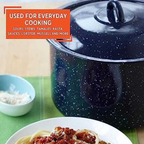 IMUSA C20666-1063310W 6-Quart Blue Speckled Enamel Stock Pot with Lid - Image 6