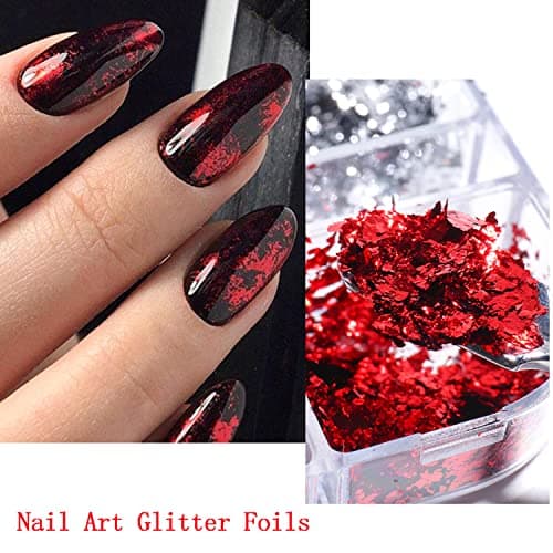 Holographic Nail Glitter Foils, 12 Colors Sparkly Ultra-Thin Aluminum Foil Nail Art Flakes Design, Laser Nail Sequins Acrylic Supplies for Women Girls Manicure Charms Decorations, DIY 3D Nail Art Tips - Image 5