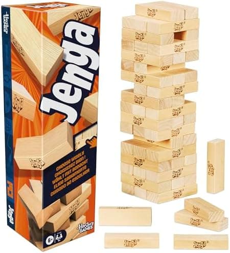 Amazon.com: Official Hasbro Games Jenga Game | Digital Die for 6 More Ways to Play | Original Wood Block Game | Stacking Tower | Ages 6+ | 1+ Players | Party Games - Image 2