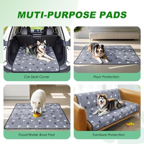 WanpeeGoo Washable Pee Pads for Dogs, 4 Pack Absorbent Reusable Training Dog Pads Pet Puppy Pads, Non-Slip Potty Pads for Whelping, Playpen, Crate, Bed, Grey 18"x24" - Image 5