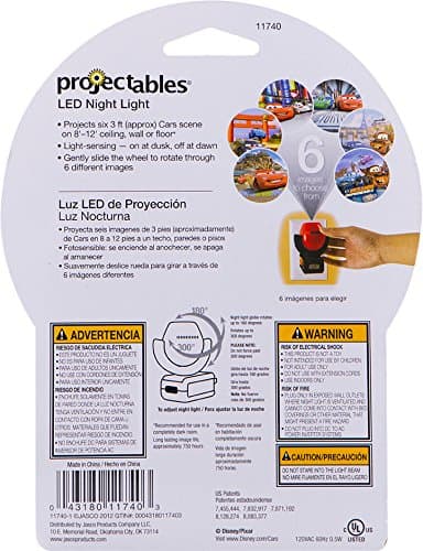 Projectables Pixar Cars LED Kids Night Light, Plug-In, Projector, Dusk-to-Dawn, Lightning McQueen, Galaxy Light, Hallway, Bedroom, Nursery, Playroom, Gaming Room, 11740 - Image 9