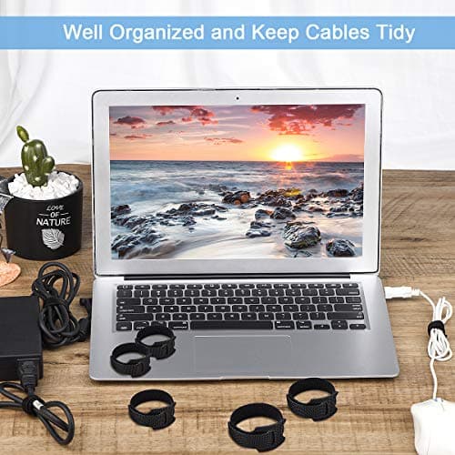 Nettbe 60 PCS 6 Inches Reusable Cable Ties, Adjustable Cord Straps Wire Organizer Cord Wrap and Hook Loop Cable Management - Image 4