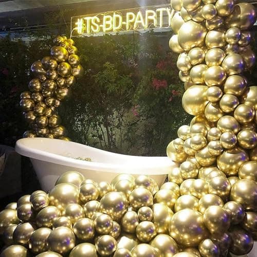 PartyWoo Metallic Gold Balloons, 50 pcs 12 Inch Gold Metallic Balloons, Gold Balloons for Balloon Garland or Balloon Arch as Party Decorations, Birthday Decorations, Baby Shower Decorations, Gold-G101 - Image 6