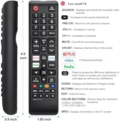 【Pack of 2】 New Universal Remote for All Samsung TV Remote, Replacement Compatible for All Samsung Smart TV, LED, LCD, HDTV, 3D, Series TV - Image 8