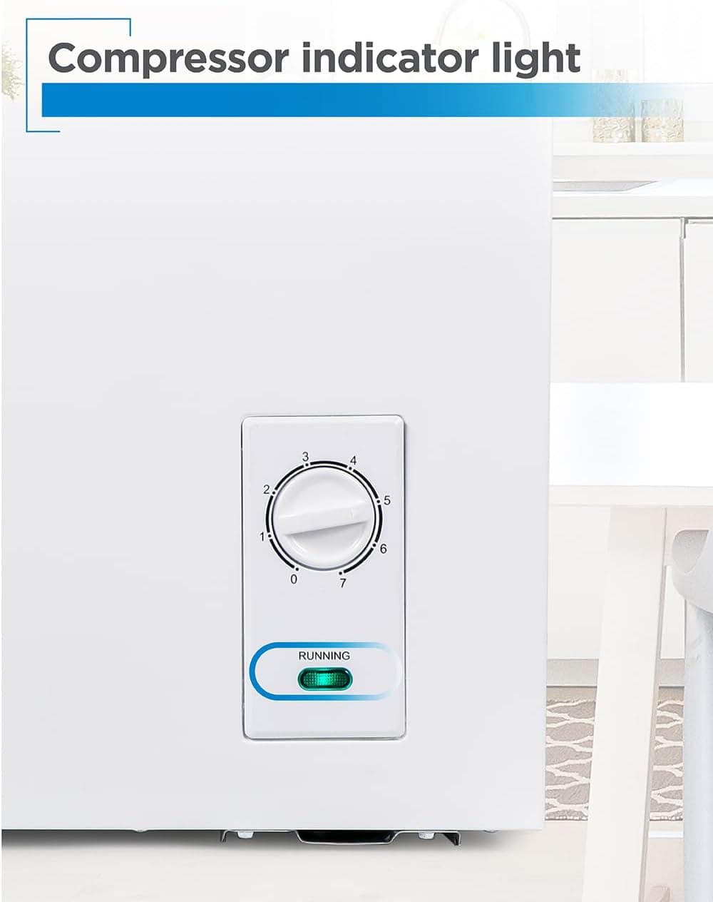 BLACK+DECKER Congelador Compacto de 2.0 Pies Cúbicos, Congelador Profundo que Almacena Hasta 70 Lbs. de Comida Congelada, Canasta de Almacenamiento Removible, Descongelación Manual, Blanco - Image 5