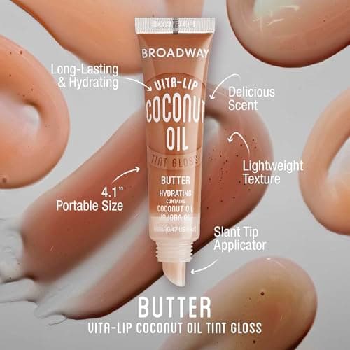 Ruby Kisses Broadway Vita-Lip Tinted Lip Gloss Set (3 Pack Cocoa, Butter, Chocolate) Ultra-Hydrating Coconut + Jojoba Oil & Soothing Formula with Vitamins, High-Shine Non-Sticky Finish Lip Balm - Image 2