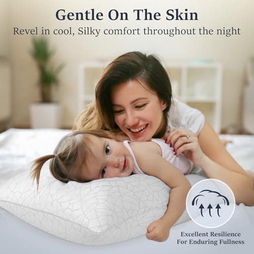COZSINOOR Cooling Bed Pillows Queen Size - Premium Down Alternative Pillows Set of 2 for Side, Back, and Stomach Sleepers Hotel Quality Fluffy Soft Microfiber Fill Breathable Skin-Friendly - Image 4