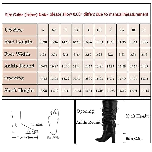 Modatope Women's Black Tall Boots, Fold Over Knee High, Block Heel, Size 7 - Image 7