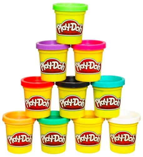 Play Doh Modeling Compound 10-Pack Case of Assorted Colors, Non-Toxic 2 oz. Cans, Halloween Toys & Party Favors, Preschool Toys for Kids, Ages 2+ (Amazon Exclusive)
