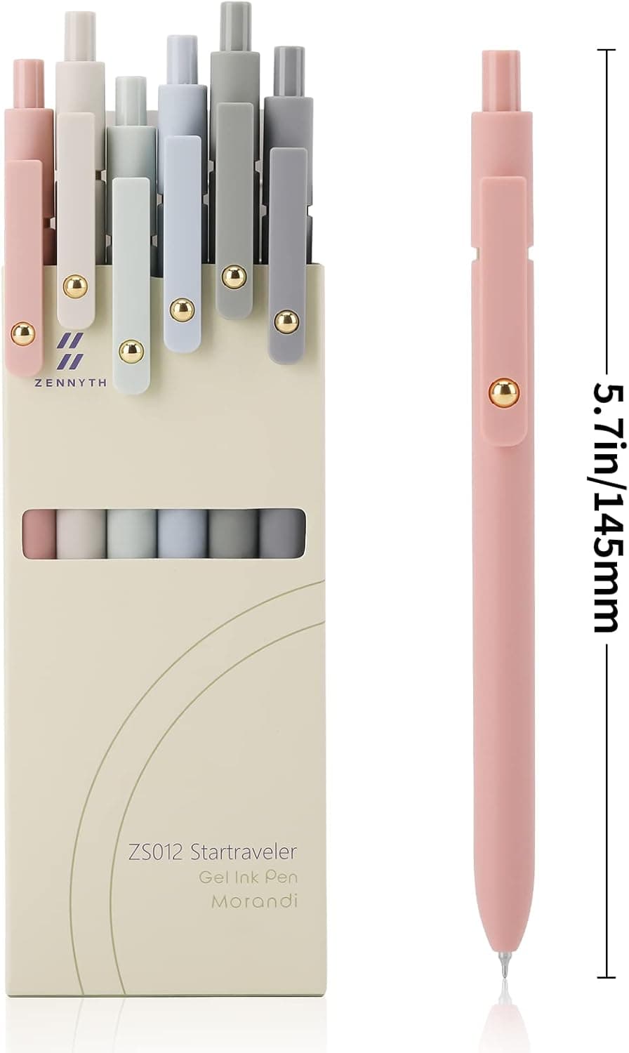 Ddaowanx Bolígrafos de Gel, 6 Pzs 0.5mm Bolígrafos de Tinta Negra de Secado Rápido, Bolígrafos de Punta Fina para Escritura Suave, Lindos Suministros de Oficina y Escuela, Regalos para Mujeres 6 Pzs Morandi-Tinta Negra - Image 2