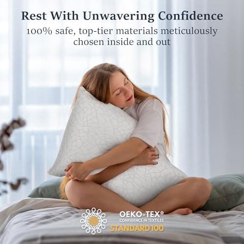 COZSINOOR Cooling Bed Pillows Queen Size - Premium Down Alternative Pillows Set of 2 for Side, Back, and Stomach Sleepers Hotel Quality Fluffy Soft Microfiber Fill Breathable Skin-Friendly - Image 6
