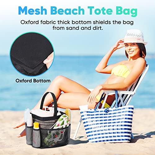 Eudele Mesh Shower Caddy Portable for College Dorm Room Essentials, 8-Pocket Large Capacity Shower Bag for Beach, Swimming, Gym - Image 5