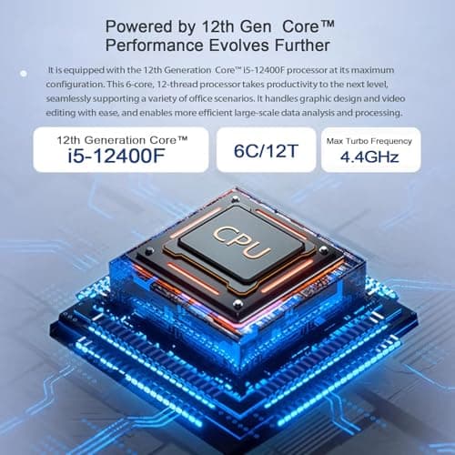 27Inch All-in-One Desktop PC, QHD AIO Display for Home Office, Core i5-12400F(up to 4.6GHz), 1TB Storage(M.2 PCIE SSD), 32GB DDR4 RAM, WiFi 6, Mouse and Keyboard Included - Image 3