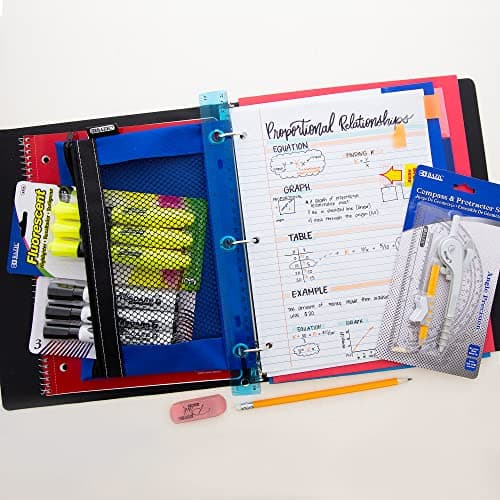 BAZIC Middle High School Kit Supply Box 65 Count for Student 7-12 Grades, Composition Book Compass, Color May Vary, 1-Pack - Image 6