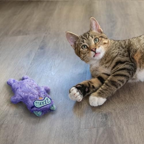 Catstages Purr Pillow Kitty Calming Cat Toy with Touch-Activated Purring and Soft Plush, Purple - Helps Reduce Stress & Provide Anxiety Relief for Cats - Image 8