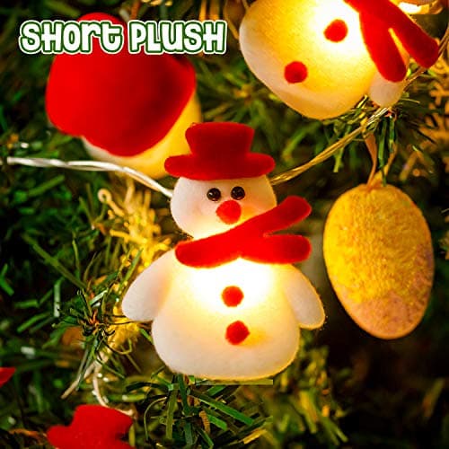 ZAUGONTW Christmas Snowman String Lights - 10 LEDs 5.4ft Waterproof Light Up String Lights, Short Plush Lights for Christmas Decorations (Battery Operated) - Image 5