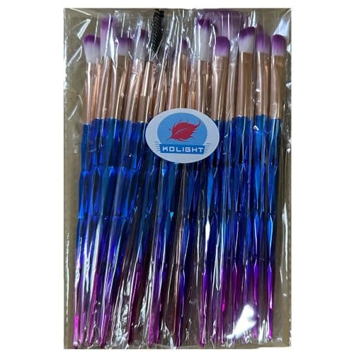 KOLIGHT Pack of 20pcs Cosmetic Eye Shadow Sponge Eyeliner Eyebrow Lip Nose Foundation Powder Makeup Brushes Sets (purple) - Image 5