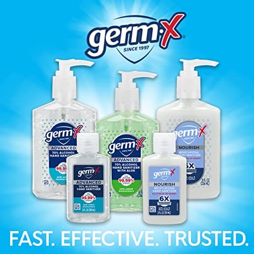 Germ-X Advanced Hand Sanitizer, Non-Drying Moisturizing Clear Gel, Instant and No Rinse Formula, Large Family Size Pump Bottle, Back to School Supplies, 34 Fl Oz (1 Liter) - Image 8