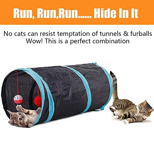 21 Pcs Cat Toys for Indoor Cats Collapsible Cat Tunnel Interactive Feather Teaser Wand Ball Toy for Kitten Cats - Image 5