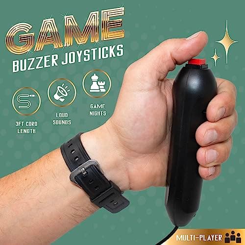 Digital Energy Handheld Game System - Console Displays First Buzz-in - Great for Jeopardy, Family Feud, Trivia and Buzzer Games - Console with 4 Joystick Buzzers - Image 2
