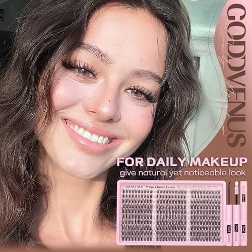 Goddvenus Lash Clusters Kit Wispy Eyelash Clusters Lashes Natural DIY Lash Extension Kit 10-16mm Cluster Eyelash Extensions Kit 300pcs C Curl Individual Lashes Cluster Eyelash (No Tweezers) - Image 2