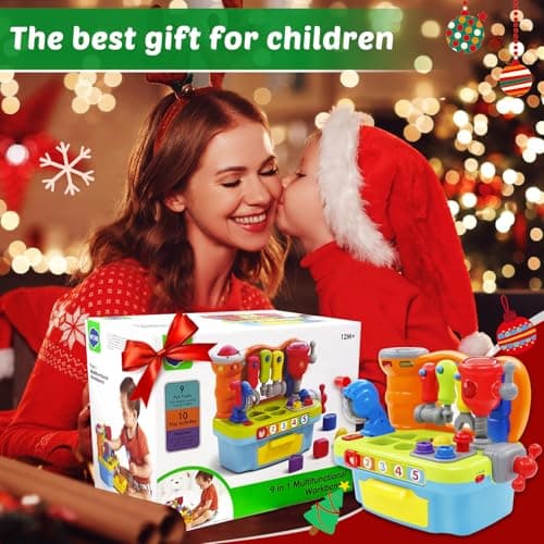 SYAOMUNLY Baby Toys for 1 Year Old Boy Girl Musical Learning Workbench for 1 2 Year Old Boy Birthday Gift Early Educational Sound Shape Toddler Toys Age 1-2 Tool Set for Kids 12-18 Months - Image 8
