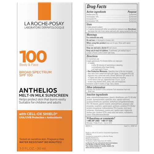 La Roche-Posay Anthelios Melt-In Milk Sunscreen SPF 100, Sunscreen For Body & Face, Broad Spectrum SPF + Antioxidants, Oil Free, For Sun Sensitive Skin, Oxybenzone Free - Image 7