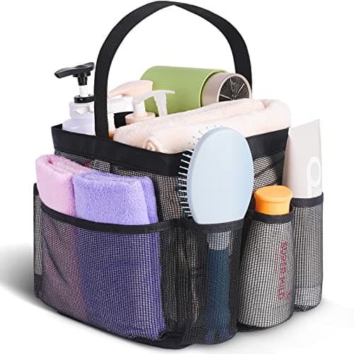 Eudele Mesh Shower Caddy Portable for College Dorm Room Essentials, 8-Pocket Large Capacity Shower Bag for Beach, Swimming, Gym