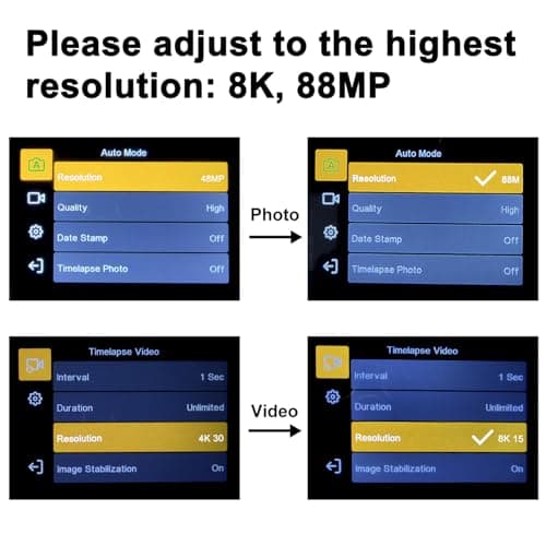 IGXHAVIZ 8K Digital Cameras for Photography Autofocus, WiFi 88MP Vlogging Camera with Dual-Lens, Flash, 16X Digital Zoom, Touch Screen, Travel Camera Anti-Shake with Lens Hood, 64GB Card,2 Batteries - Image 9