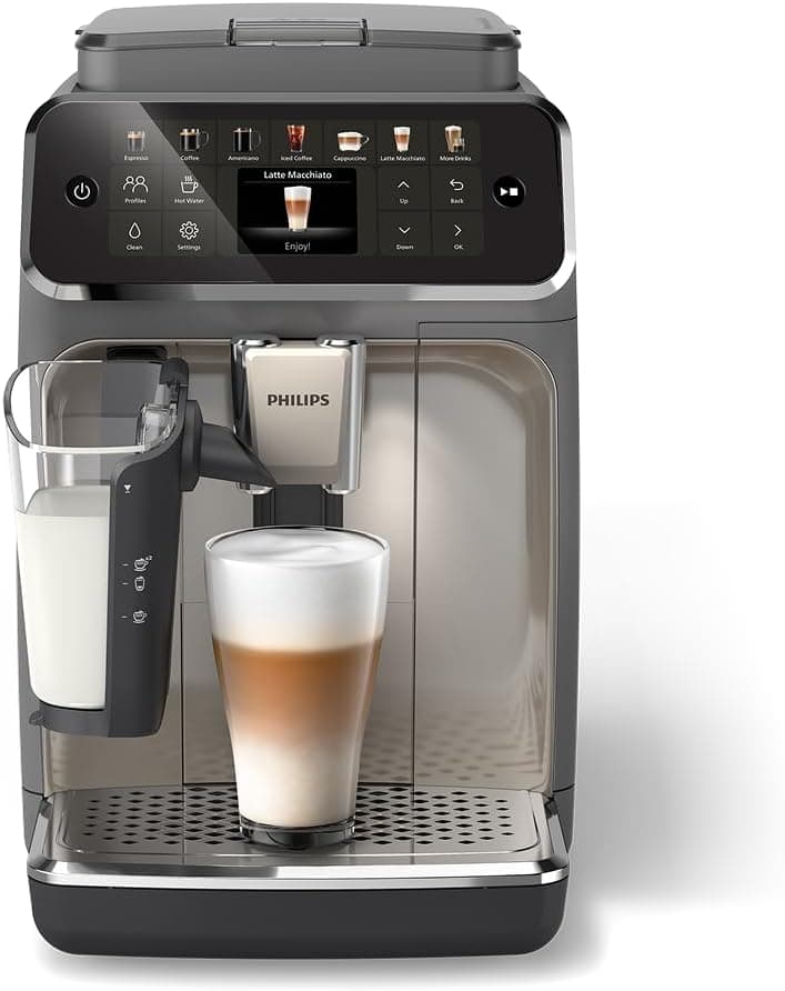Amazon.com: Philips 4400 Series Fully Automatic Espresso Machine, LatteGo Milk System, Integrated Grinder, 12 Hot & Iced Coffee Pre-Sets, Quick Start, SilentBrew, 15-Bar Pressure, Black Chrome (EP4444/90): Home & Kitchen