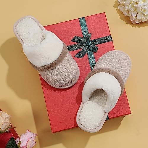 Cozy Slippers for Women Indoor and Outdoor Fuzzy House Shoes with Memory Foam Anti-Skid Sole Gifts for Women Mom Ladies her - Image 5