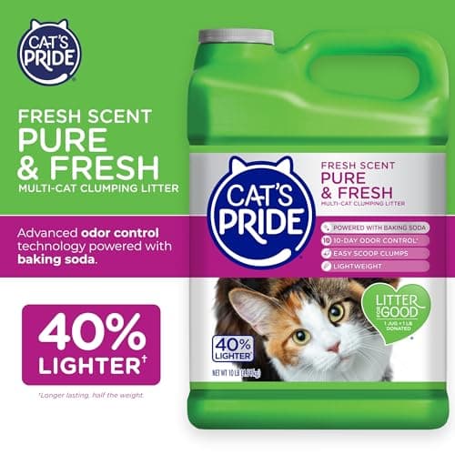 Cat's Pride Premium Lightweight Clumping Litter: Pure & Fresh - Up to 10 Days of Powerful Odor Control - Multi-Cat, Scented, 10 Pounds - Image 3