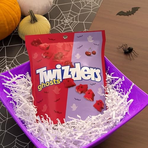 TWIZZLERS Ghosts Cherry Flavored Chewy, Halloween Candy Bag, 7.1 oz - Image 6