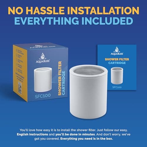 AquaBliss High Output Shower Filter Replacement Cartridge – Reduces Chemicals & Chlorine, Restores pH Balance, Glowing Skin, Strong Nails & Shimmering Hair – 1-Pack (SFC100) - Image 6