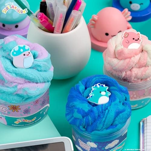 Original Squishmallows Premium Cloud Slime, 3-Pack, 9 Add Ins, 8 oz. Fluffy Slimes, for Kids, Bulk, Great 6 Year Old Toys & Party Favors, Super Soft Sludge Toy - Image 3