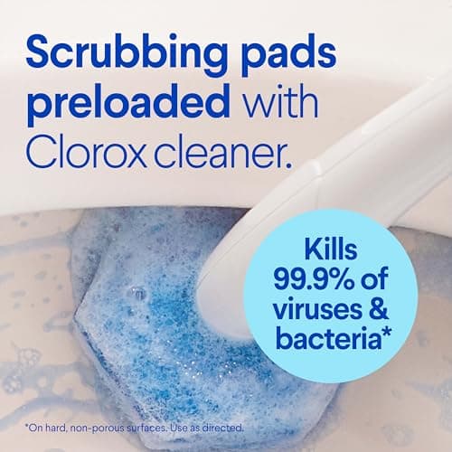 CLOROX ToiletWand Toilet Bowl Cleaner- Toilet Brush, Storage Caddy and 16 Disinfecting Refill Heads - Image 2