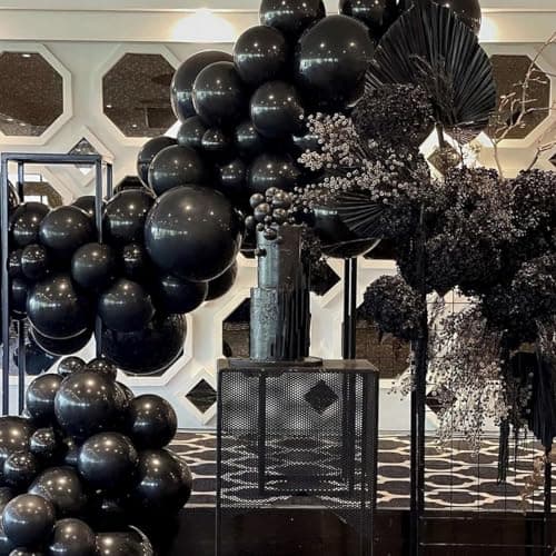 PartyWoo Black Balloons 140 pcs Different Sizes Pack of 18 12 10 5 Inch Matte Black Latex Balloon Arch Kit Garland for Graduation Halloween New Year Anniversary Birthday Party Decorations Black-Y18 - Image 5
