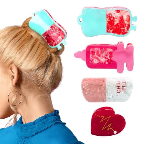 Amazon.com : ‌kaiolbly 4PCS Fun Nurse Acetate Hair Clips, Pharmacy Heart ECG IV Bag | Syringe Personalized Claw Hair Clip,Fun Summer Hair Clips for Women Travel Work Makeup : Beauty & Personal Care - Image 2