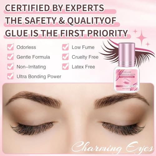 7ML Eyelash Extensions Glue Black - 1-2s Drying Time Up to 8 Weeks Retention, Highly Safe Adhesive for Professional Lash Supplies - New Option - Image 7
